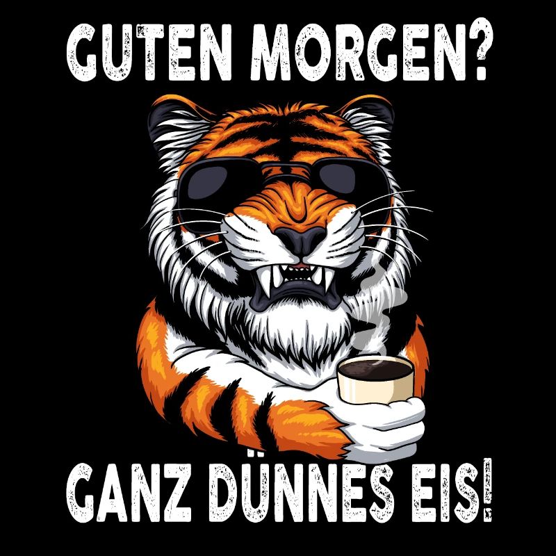Guten Morgen - Ganz dünnes Eis Spruch Kaffee