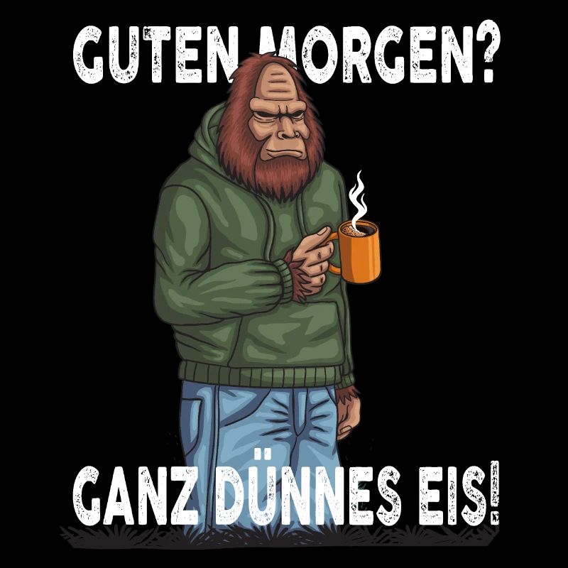 Guten Morgen - Ganz dünnes Eis Spruch Kaffee
