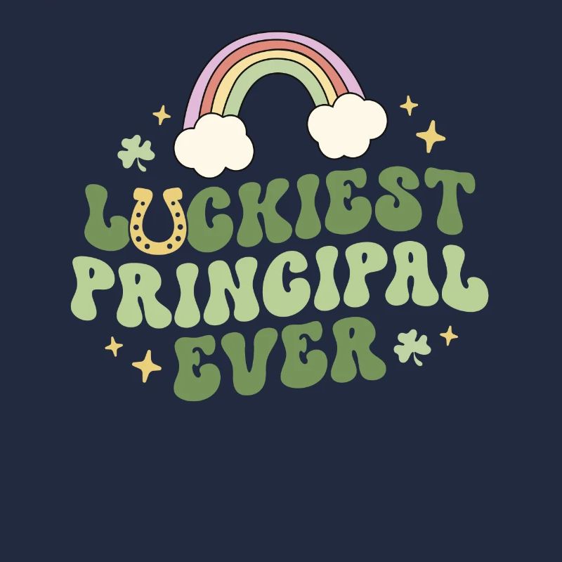 Luckiest Principal Ever Clover Retro St Patricks