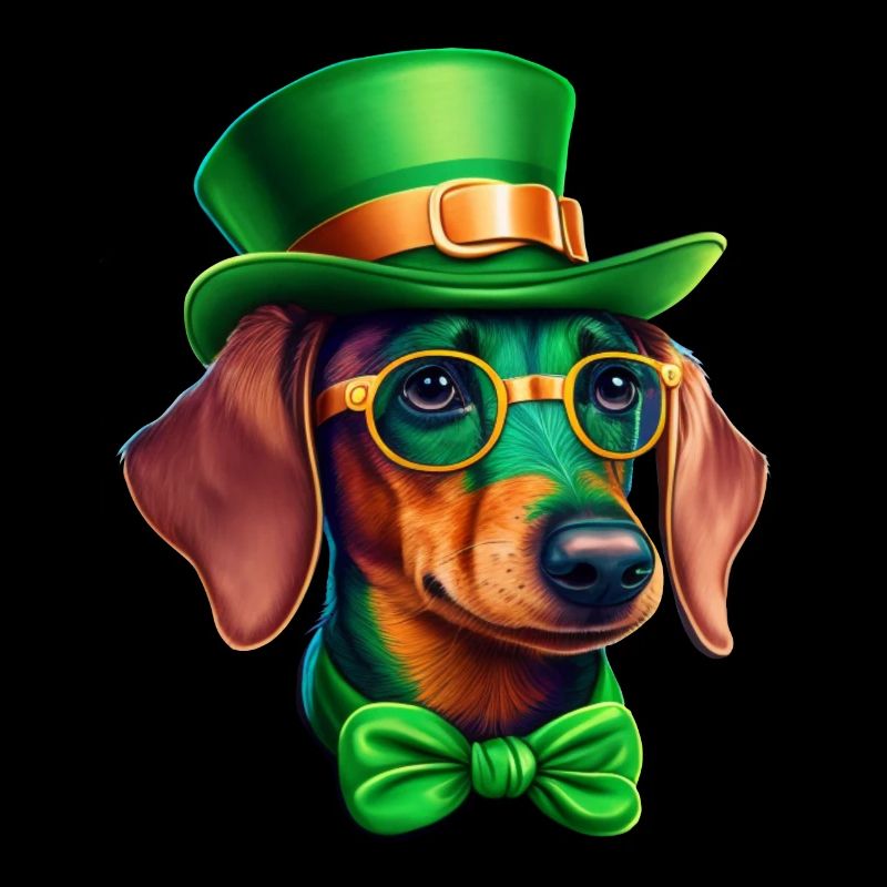 St. Patricks Day Dackel Wiener Hund Kleeblatt