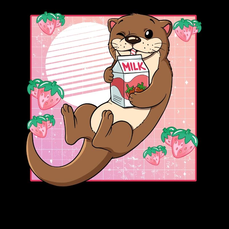Kawaii Otter Erdbeermilch