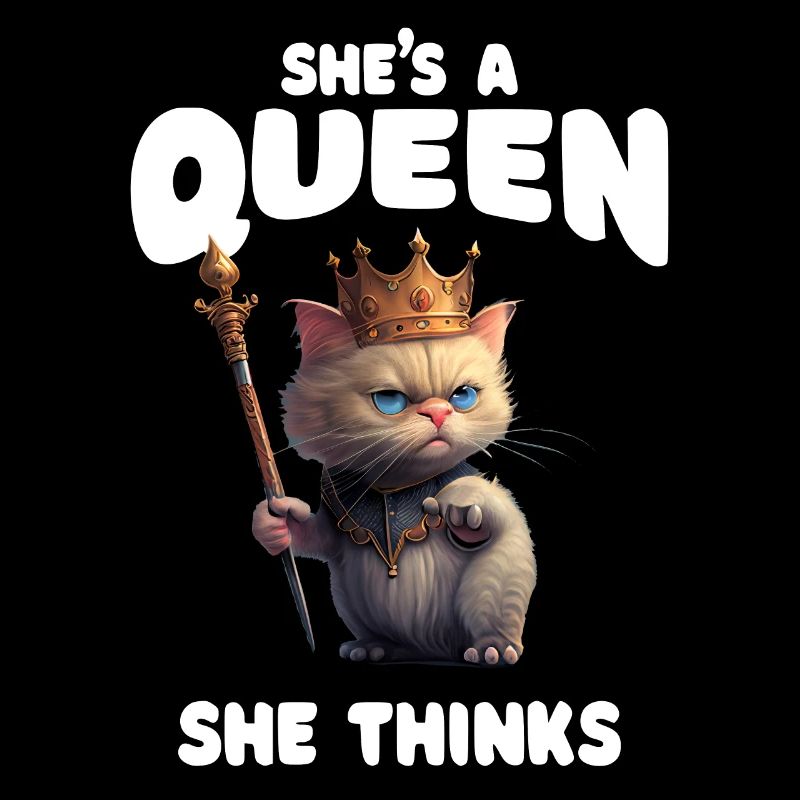 Shes A Queen Funny Royal Cat