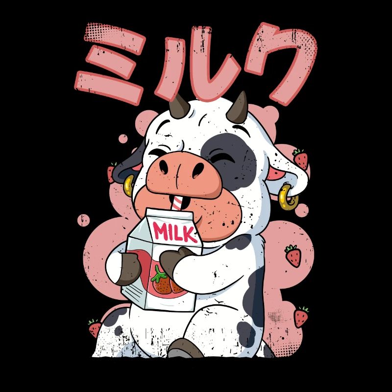 Kawaii Kuh Erdbeermilch