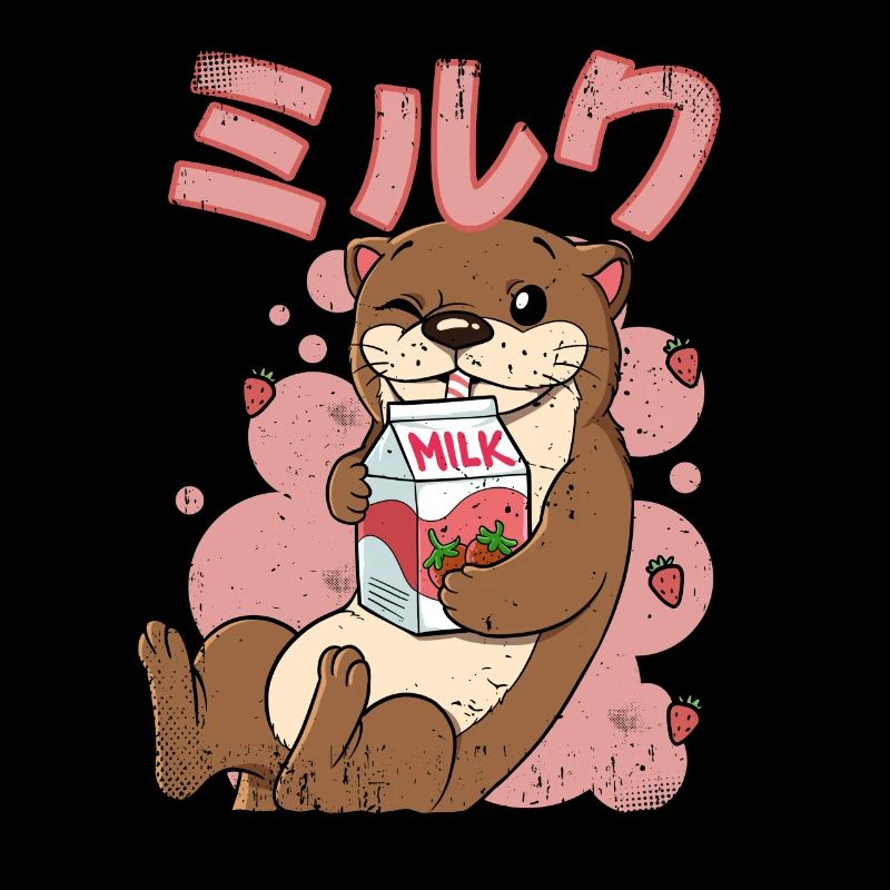 Kawaii Otter Erdbeermilch