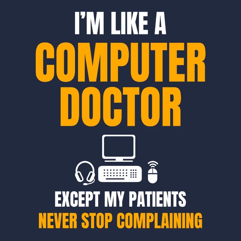 Funny IT Support Design Computer Doctor