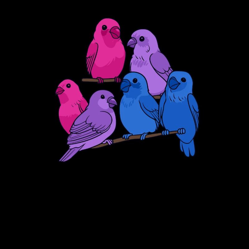 Bisexual Pride Birds Parrots Budgies Kawaii Bi