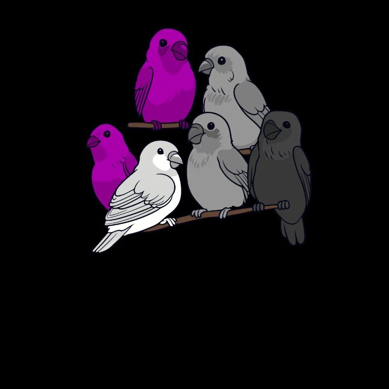 Asexual Pride Birds Parrots Budgies Kawaii Ace