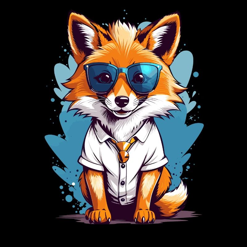 Cute fox with sunglasses