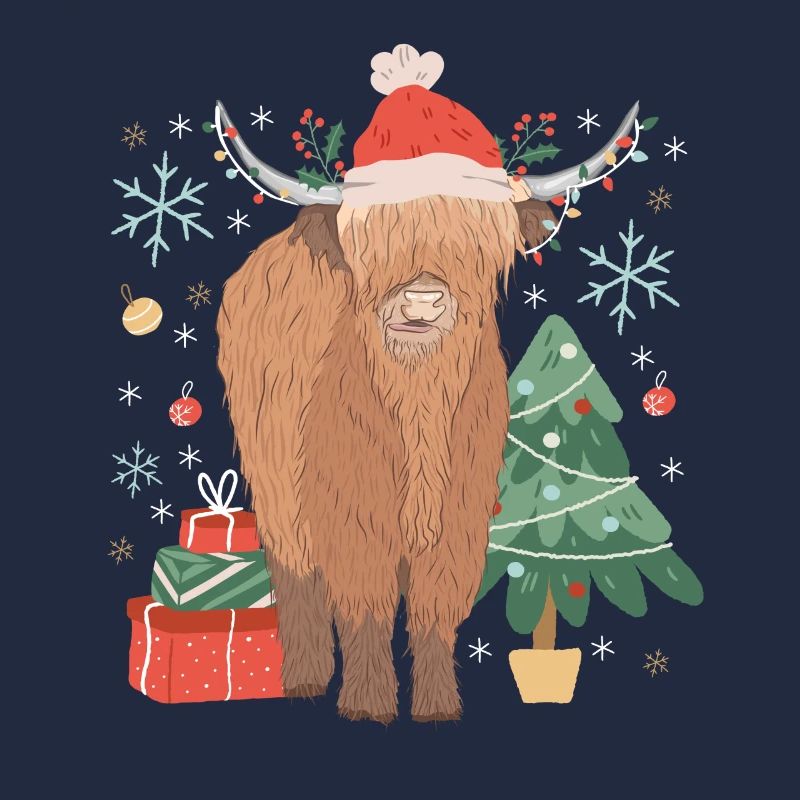 Schottische Hochlandkuh Weihnachtskostüm
