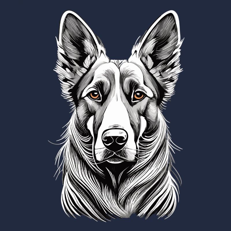 Monochrome Charm - German Shepherd in the Spotlight