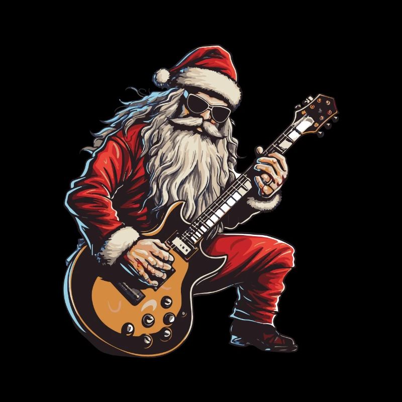 Weihnachtsmann Gitarre Santa