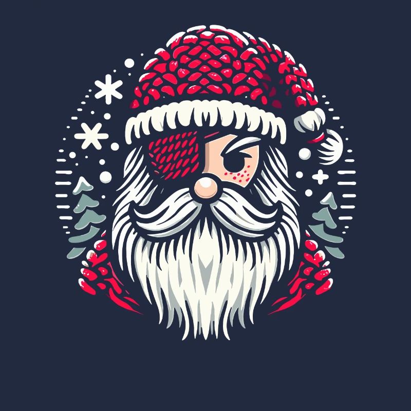 Weihnachtsmann Strickmuster mit Augenklappe