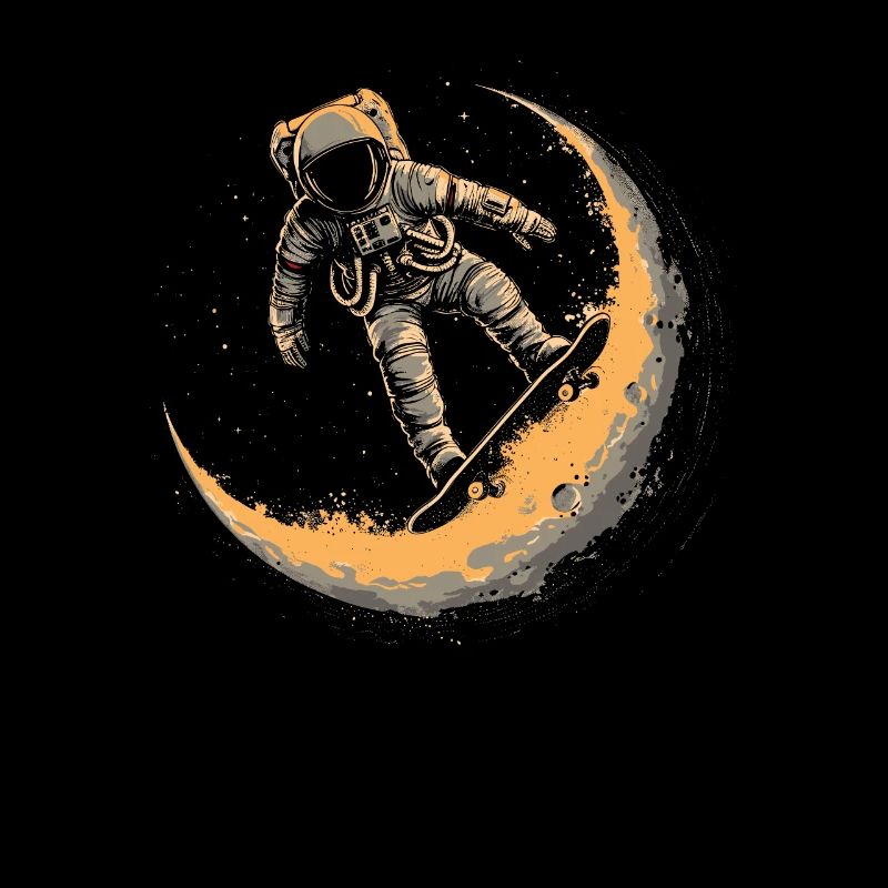 Skateboard Skater Skateboard Half Moon Astronaut
