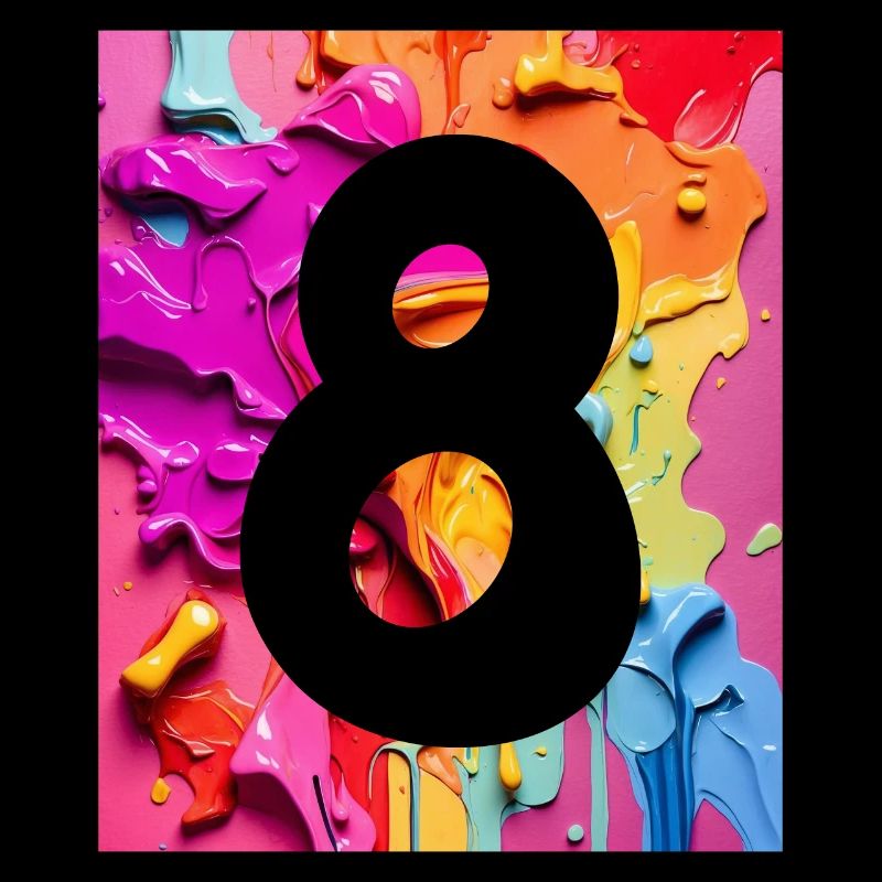 NR. 8 NUMMER 8 BUNT 8. GEBURTSTAG