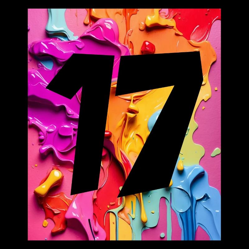 NR. 17 NUMMER 17 BUNT 17. GEBURTSTAG