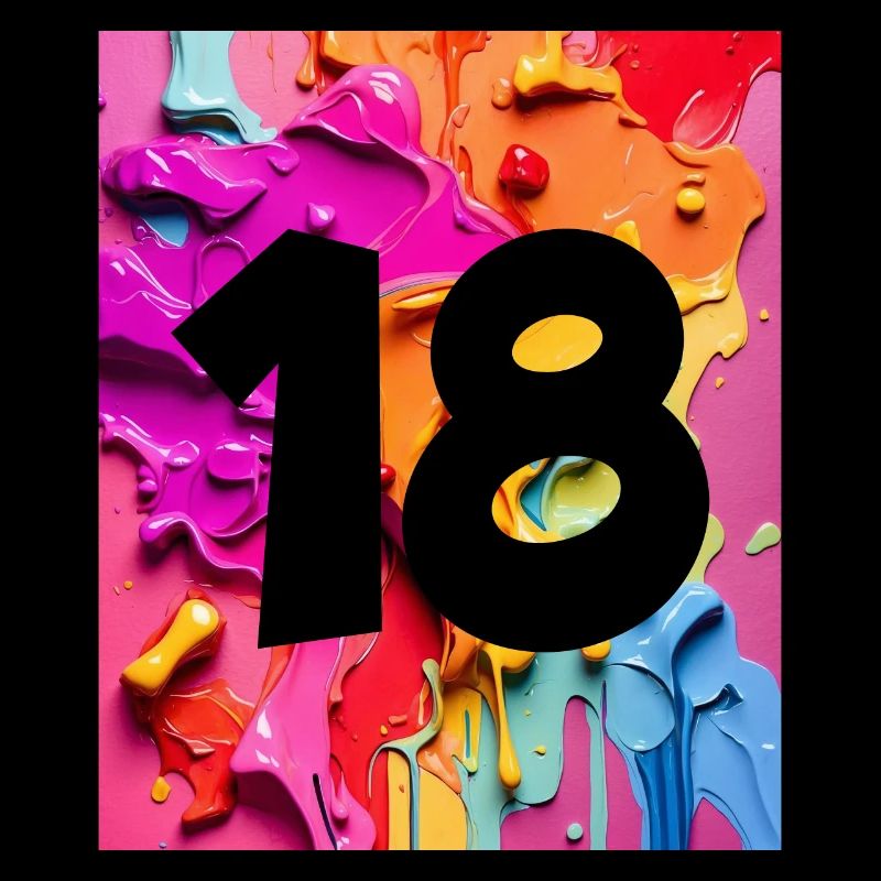 NON. 18 NUMÉRO 18 COLORÉ 18E ANNIVERSAIRE