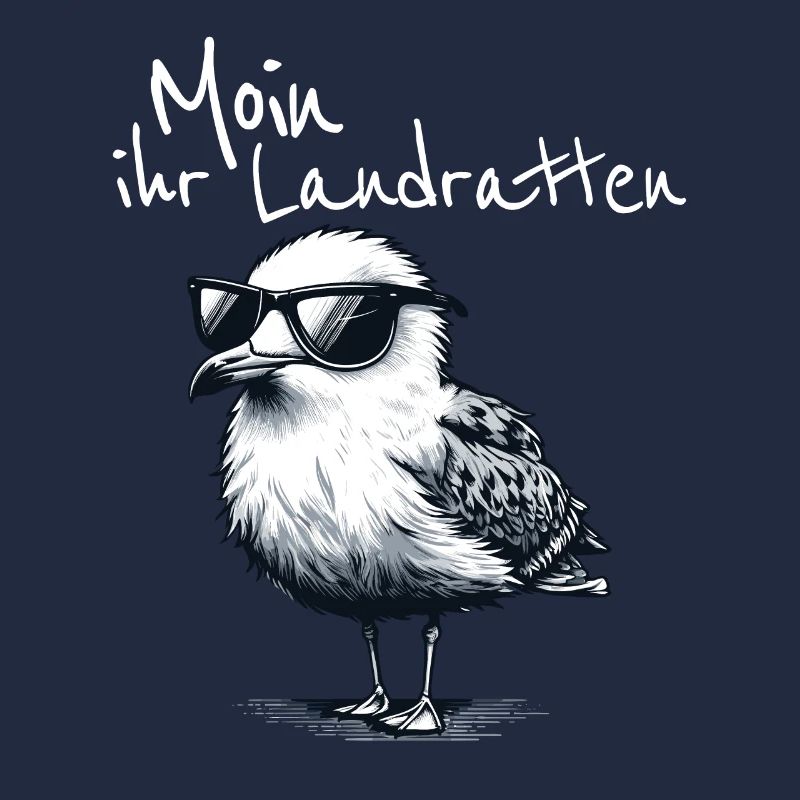 Moin ihr Landratten Lustiger Möwe Spruch