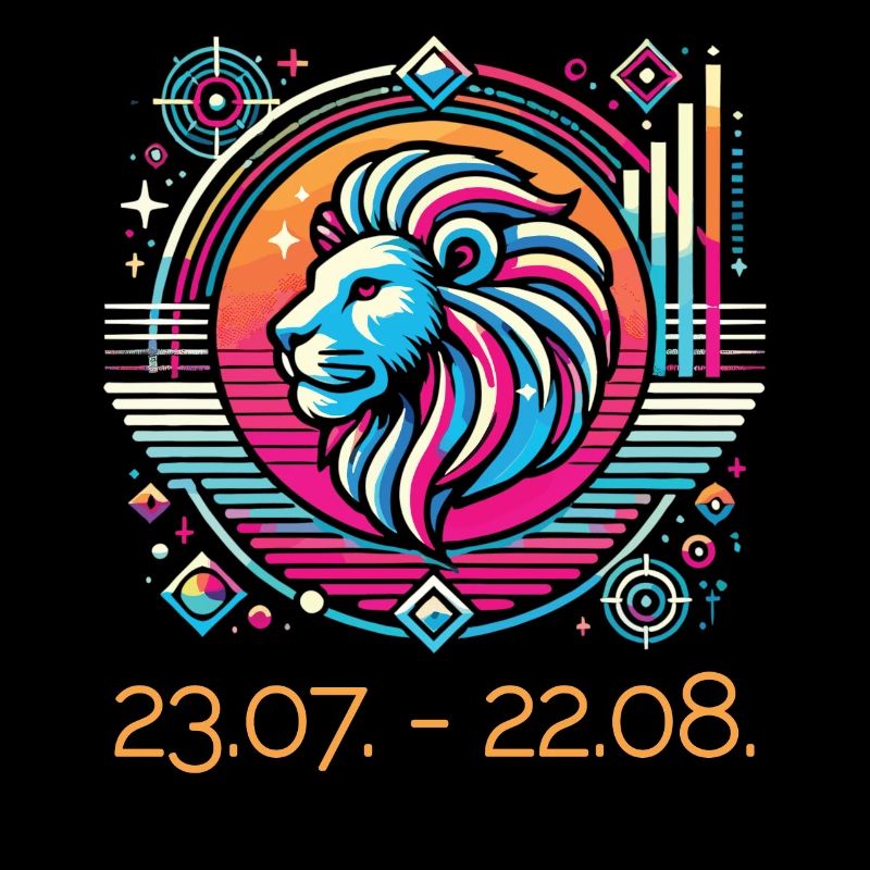 Leo Zodiac - 80s Retro Style