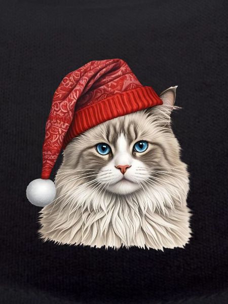 Chat ragdoll de Noël