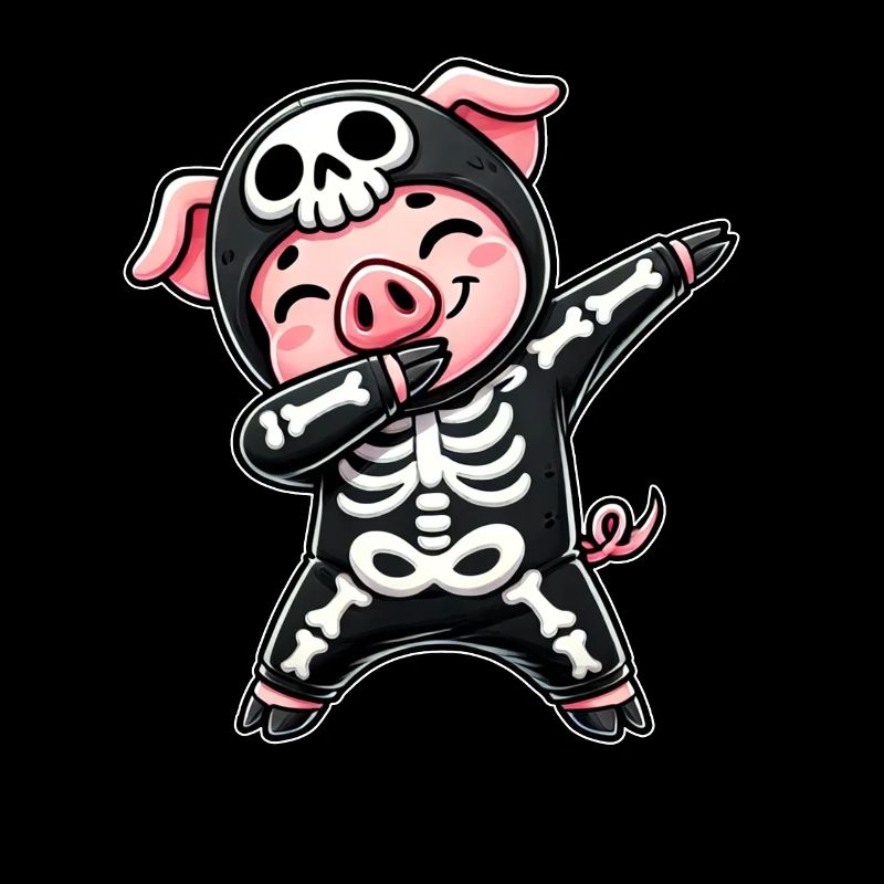 Halloween squelette mignon cochon hommes