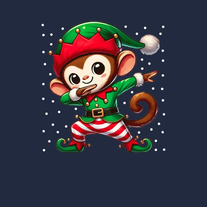 Christmas Monkey Elf Funny Monkey Lover Ape