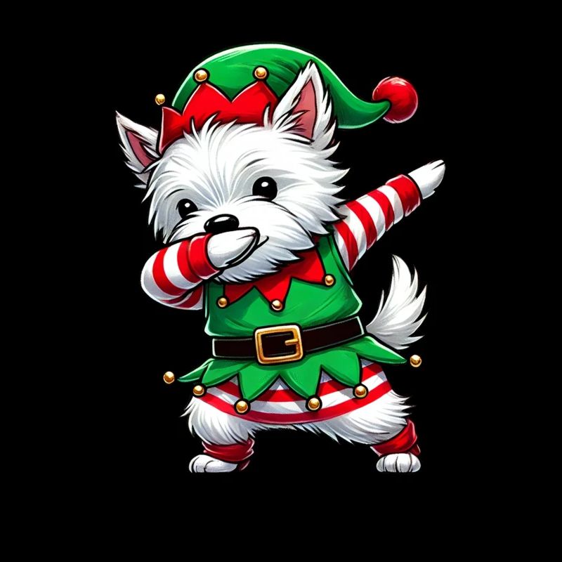 Christmas Westi Elf Funny West Highland Terrier