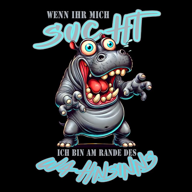 Crazy Nashorn am Rande des Wahnsinns Comic Stil