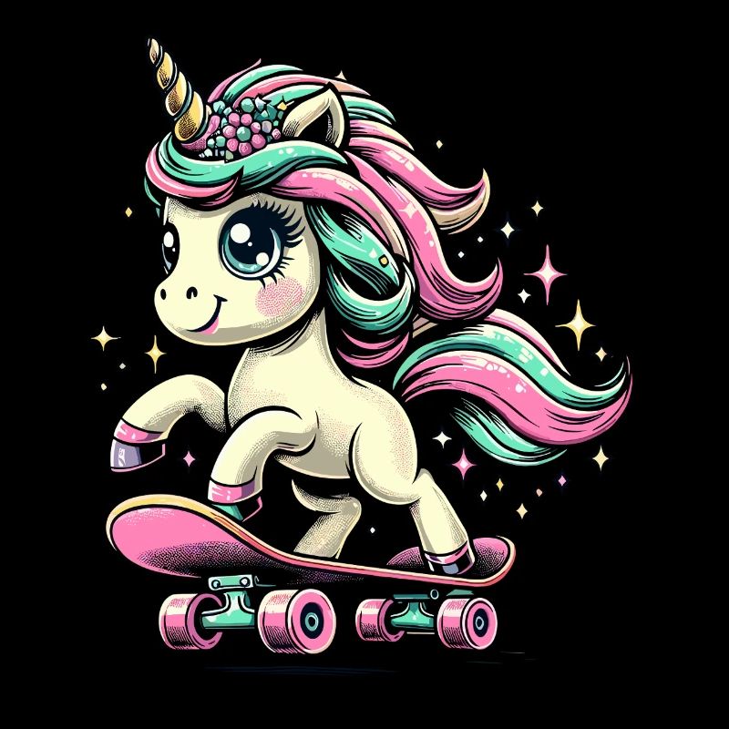 Einhorn Skateboard Geschenk Design
