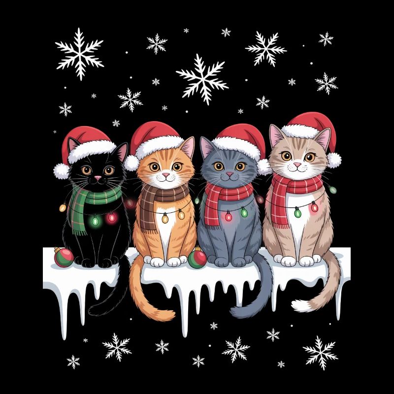 Cute Cat Reindeer Christmas