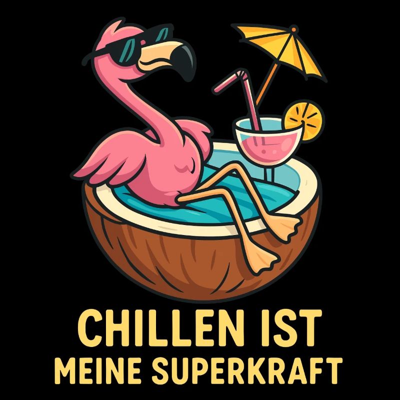 Flamingo Urlaub Sommer Strand Retro Design