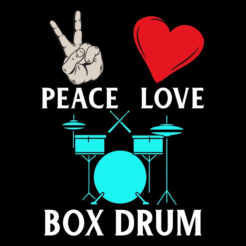 Peace Love Box Drum Musical Instrument