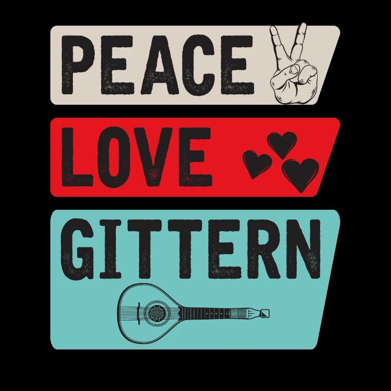 Peace Love Gittern Musical Instrument