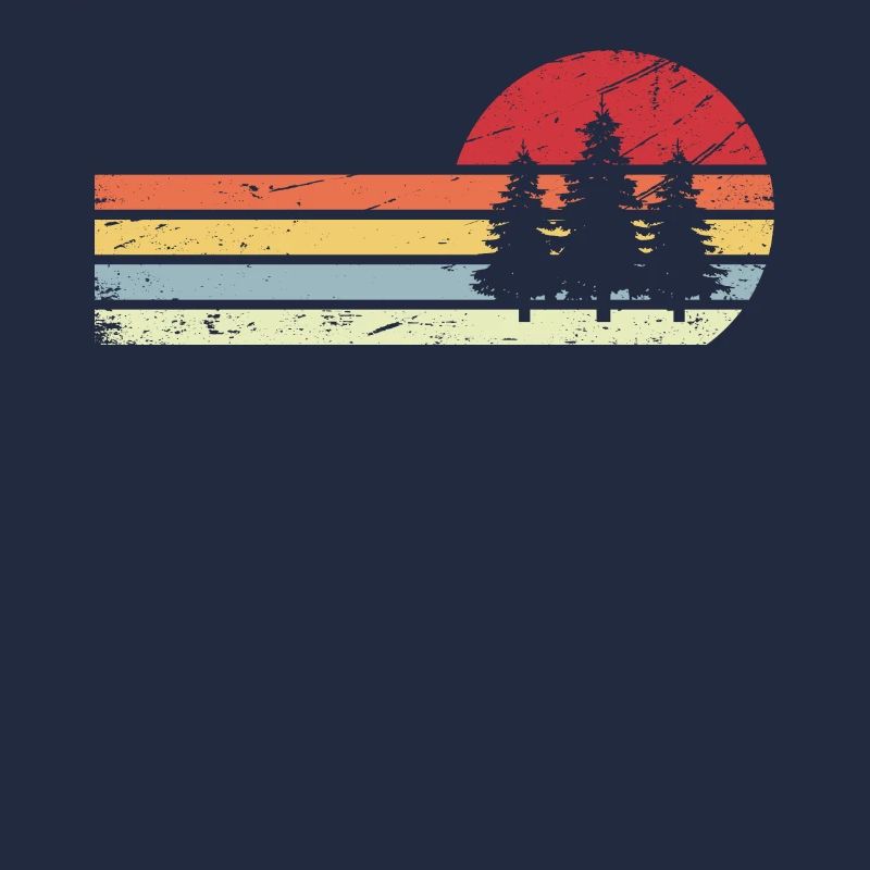 Sonne und Retro Lines - Bäume -
