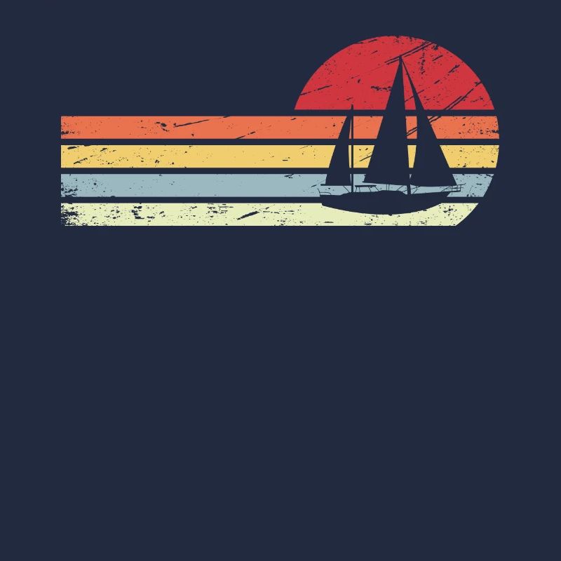Sun and Retro Lines - Sailing -