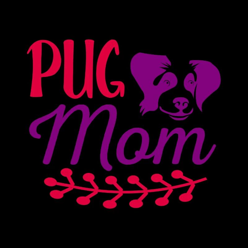 Mops-Mama - Rot und Violett