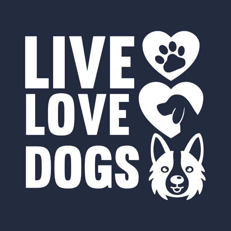 Lebe Liebe Hunde - Hund - Pfote - Herz