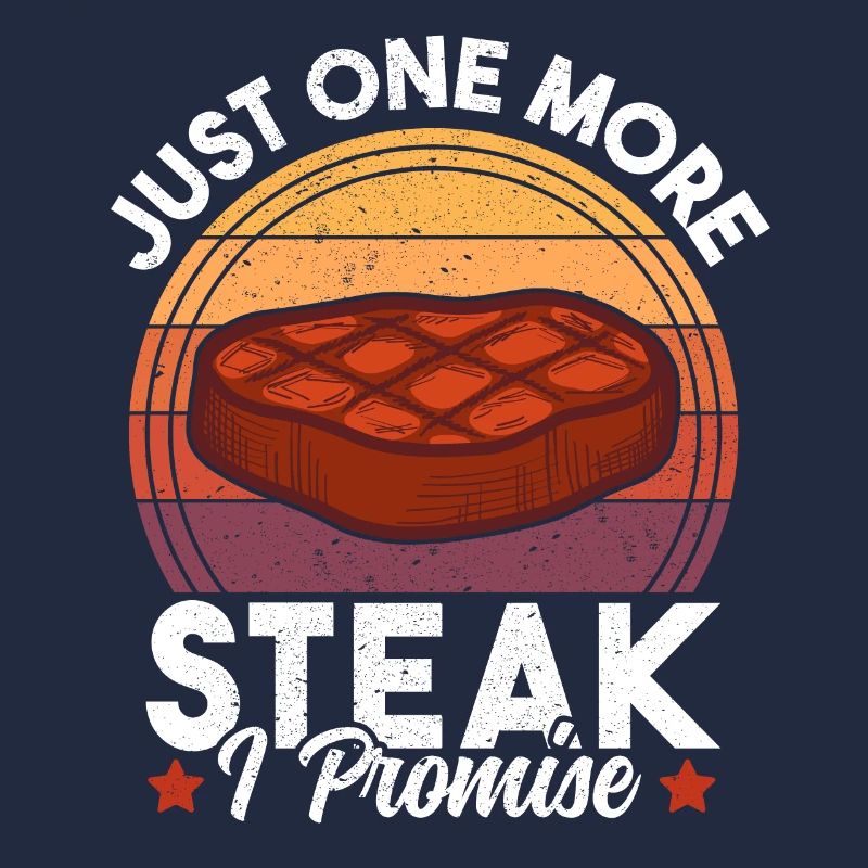 Nur noch ein Steak Ich verspreche lustigen Retro-Sonnenuntergang