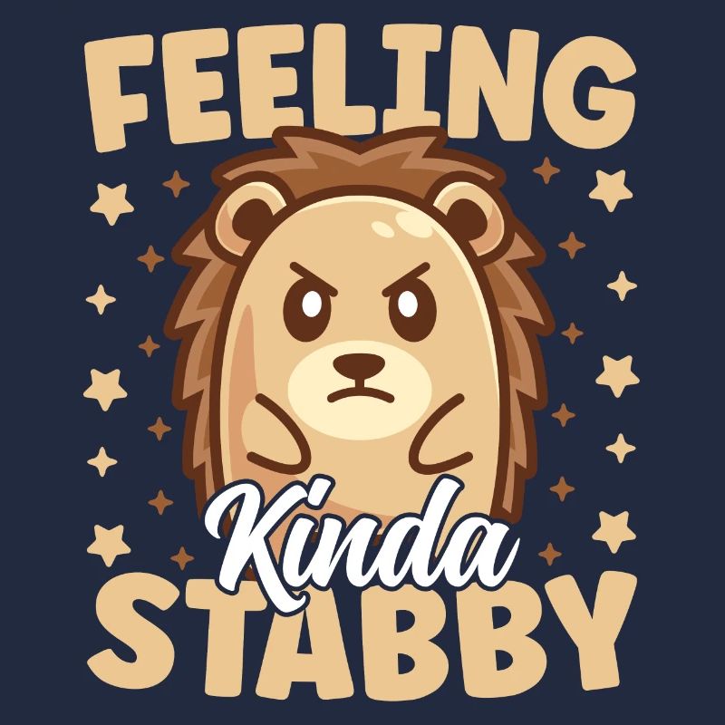 Mignon hérisson se sentant un peu poignardé drôle