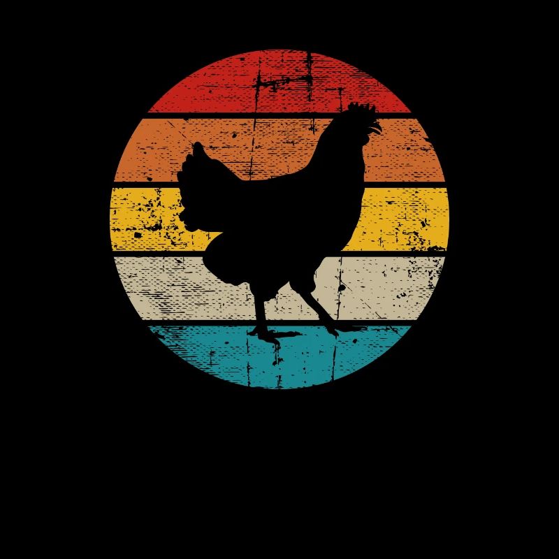 Huhn Hühner Hahn Bauer Retro Bauernhof Geschenk