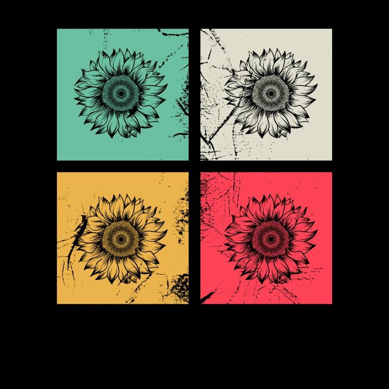 Sonnenblume Blume Retro Geschenk