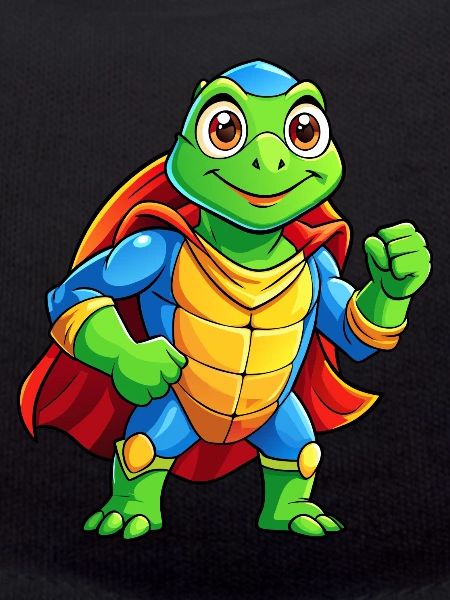 Mega Cute Superhero Turtle