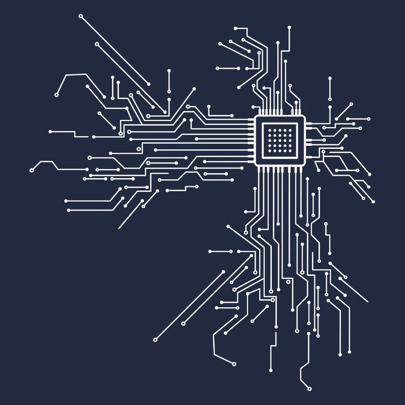 Circuit Board Chip Circuitboard with CPU Computer Design