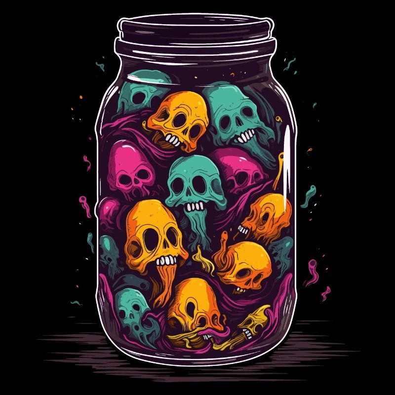 Ghost in a Glass Ghost Horror Skull Souls