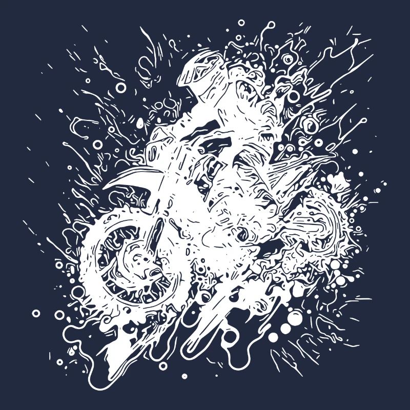 Off-road Motorcycle Racing Style Jump Splash
