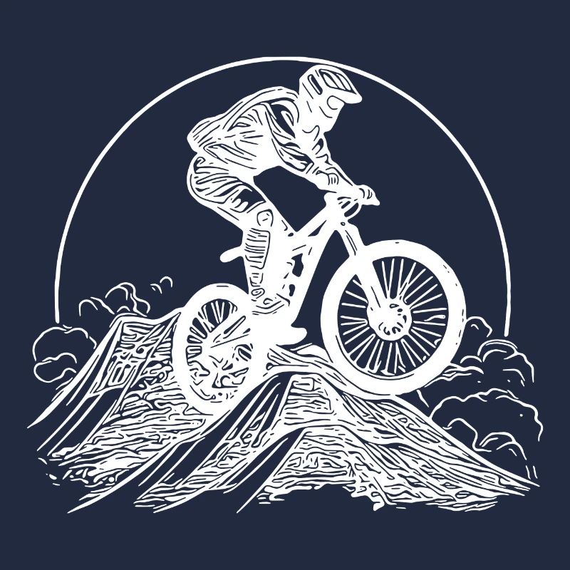 Berggipfel Mountainbiker mit Fahrrad