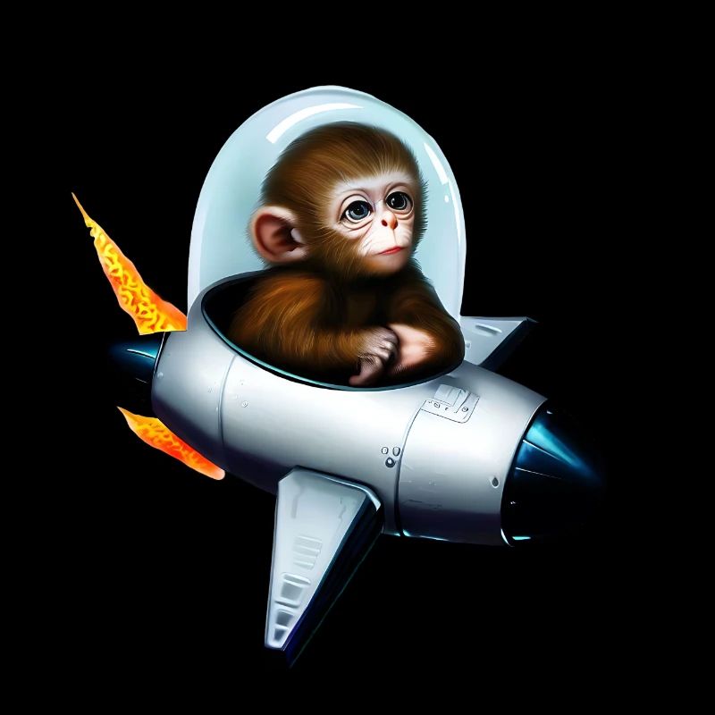 Astronaute Monkey Rocket Space