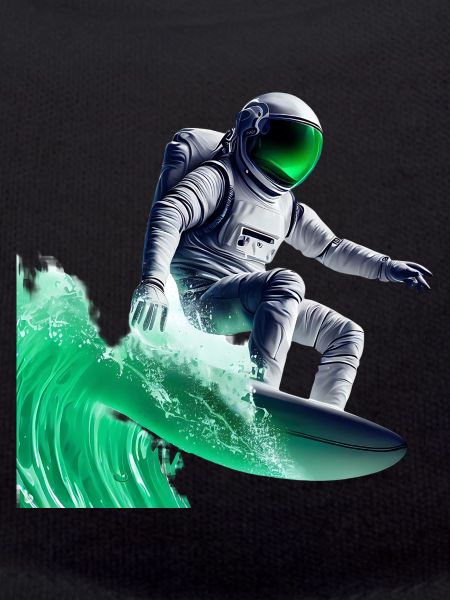 Green Waves Surfing Astronaut