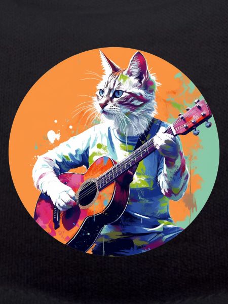 Cat playing guitar