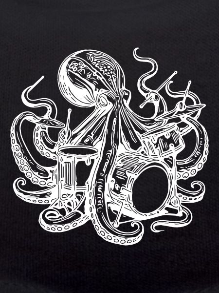 Oktopus spielt Schlagzeug