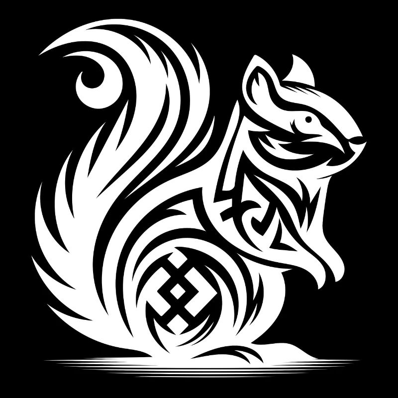 Kleines Niedliches Baby Eichhörnchen Tattoo Style